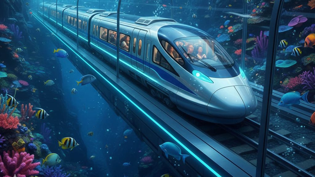 Building the world's longest high-speed underwater train: a groundbreaking journey under the ocean connecting two continents in minutes